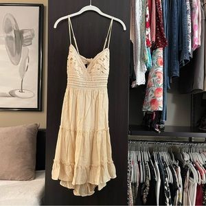 Beachy vibe croquet lace sexy back dress